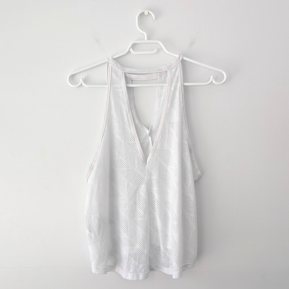 Adidas Women's White Mesh Tank Top In Size M - Picture 4 of 8